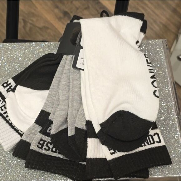 Converse All-Star 3PK Striped Band Crew Socks - Picture 4 of 6